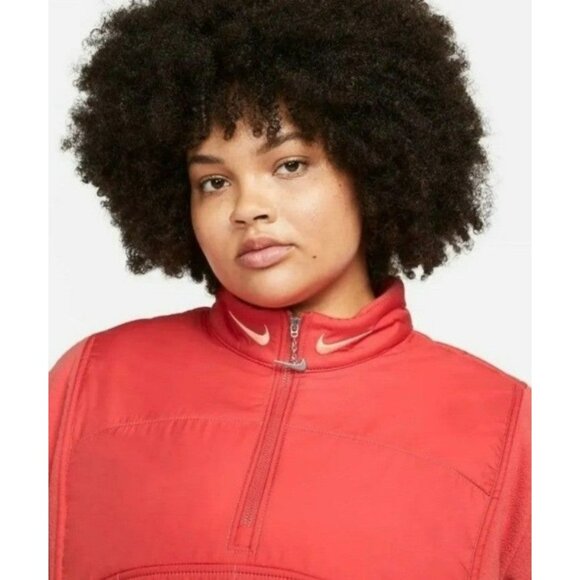 2X PLUS SIZE WOMEN'S jacket sweatshirt top Sportswear DM9218-605 light crimson - Picture 2 of 8